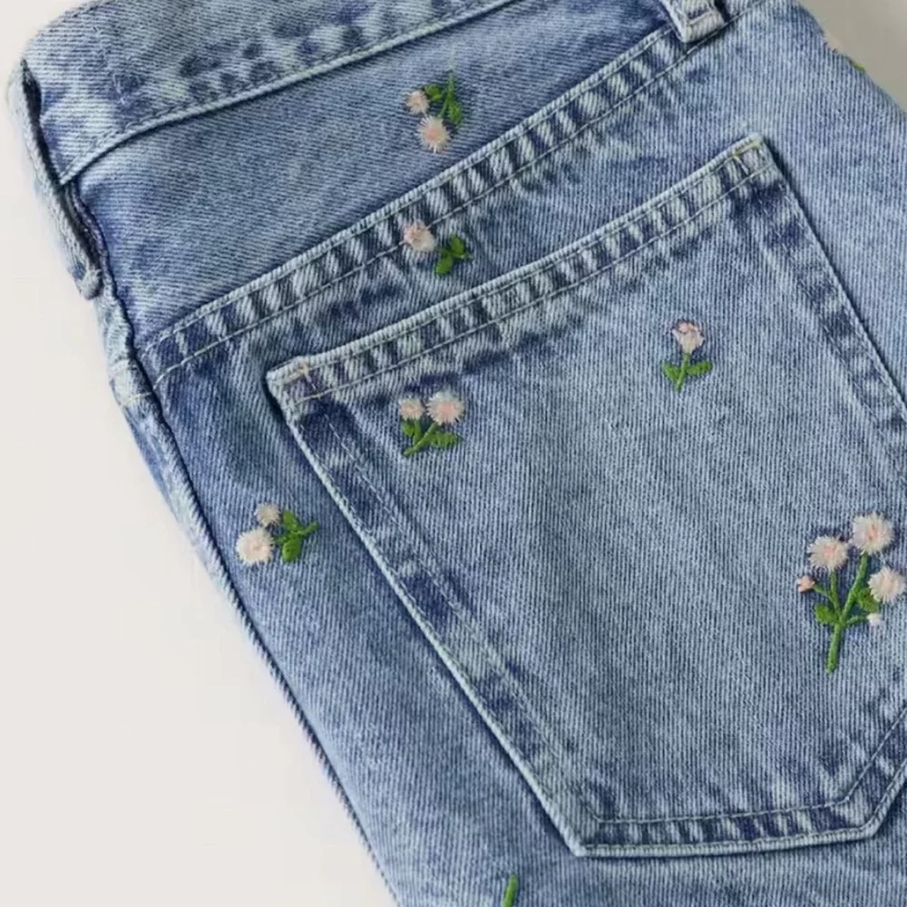 ๐MANGO Denim Mini Skirt with Pink Flowers ๐ - Picture 8 of 11